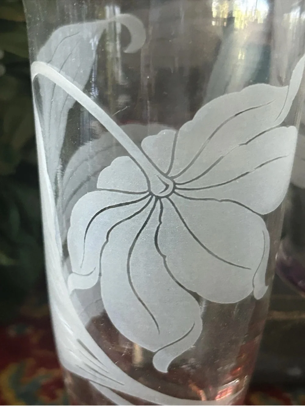 6 Vintage McBride Cameo Frosted Leaf Glasses Tumbler Multicolored Bases
